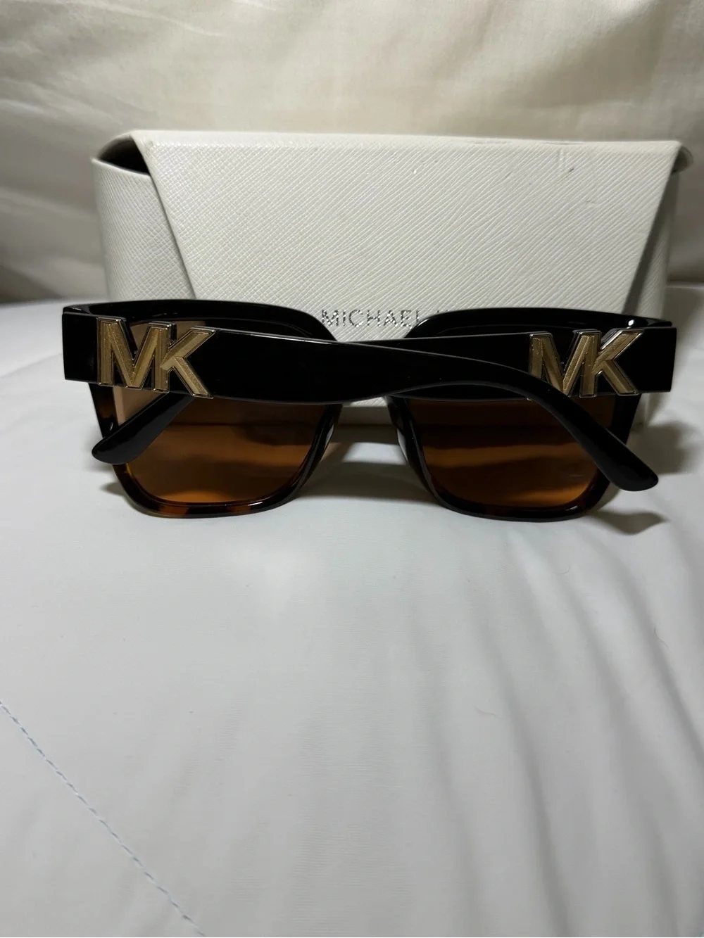 Michael Kors Black Frame with Brown Gradient Lenses Oversized Square Sunglasses